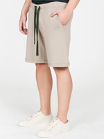 Loopback Cotton Jersey Relaxed Shorts Beige Khaki | C