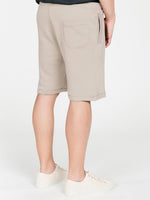 Loopback Cotton Jersey Relaxed Shorts Beige Khaki | D
