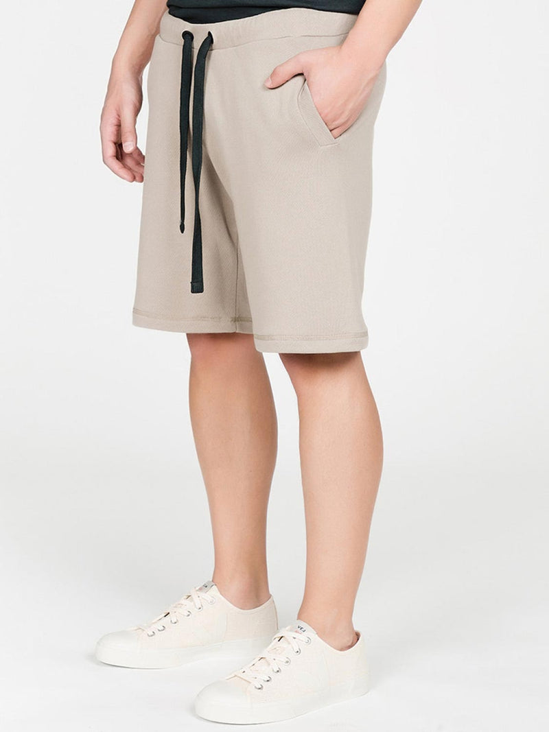 Loopback Cotton Jersey Relaxed Shorts Beige | C