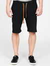 Loopback Cotton Jersey Relaxed Shorts Black Mustard | B
