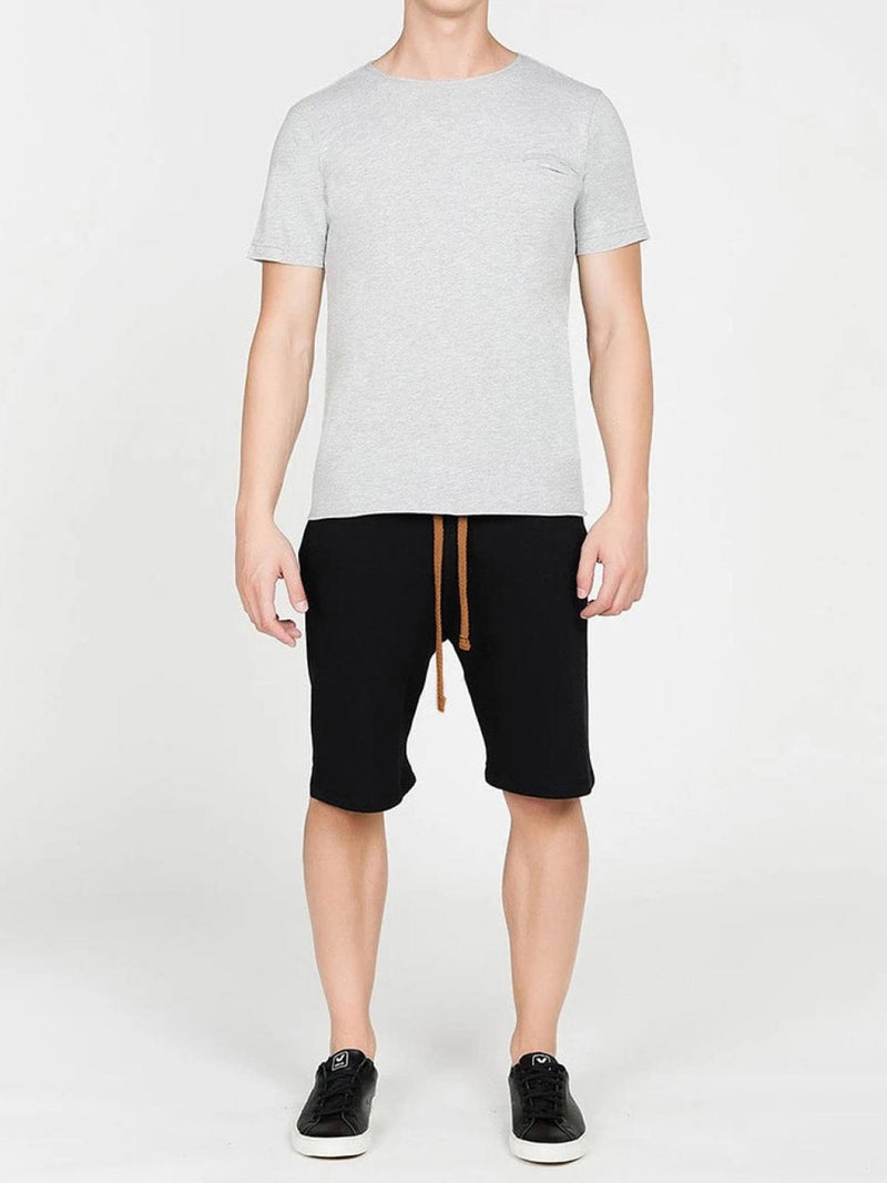 Loopback Cotton Jersey Relaxed Shorts Black Mustard | D