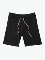 Loopback Cotton Jersey Relaxed Shorts Black Lavender | A