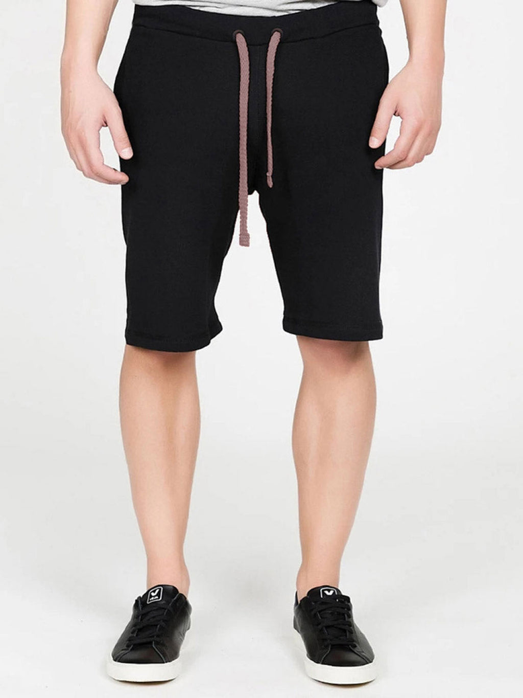 Loopback Cotton Jersey Relaxed Shorts Black Lavender | B