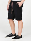 Loopback Cotton Jersey Relaxed Shorts Black Lavender | C