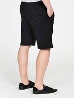Loopback Cotton Jersey Relaxed Shorts Black Lavender | D