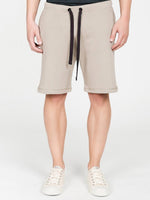 Loopback Cotton Jersey Relaxed Shorts Beige Chocolate | B
