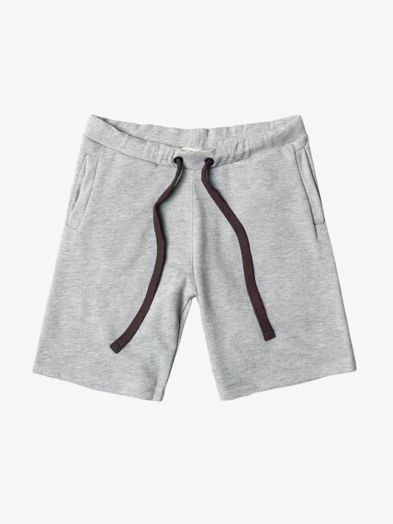 Loopback Cotton Jersey Relaxed Shorts Grey Chocolate | A