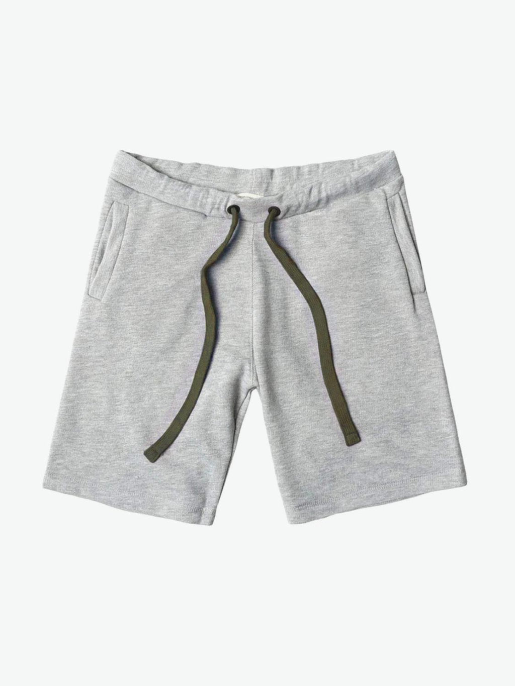 Loopback Cotton Jersey Relaxed Shorts Grey Khaki | A