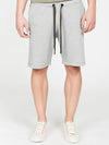 Loopback Cotton Jersey Relaxed Shorts Grey Khaki | B