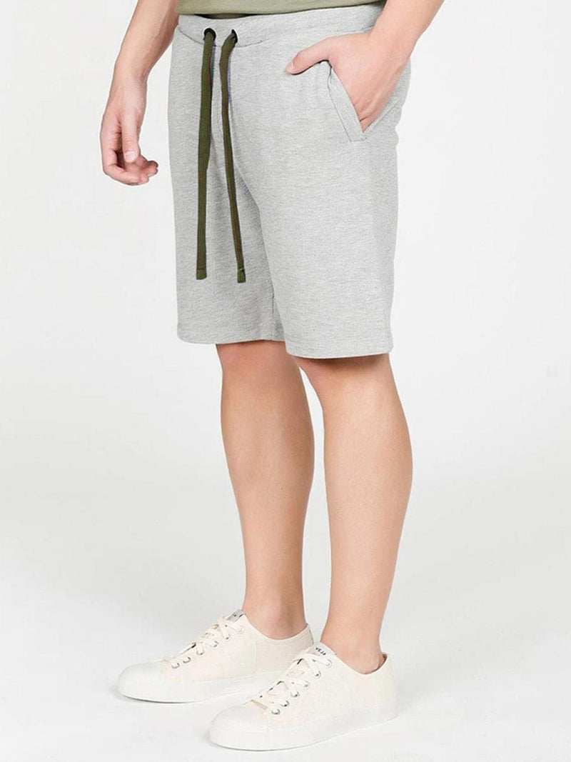 Loopback Cotton Jersey Relaxed Shorts Grey Khaki | C