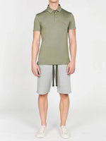 Loopback Cotton Jersey Relaxed Shorts Grey Khaki | E