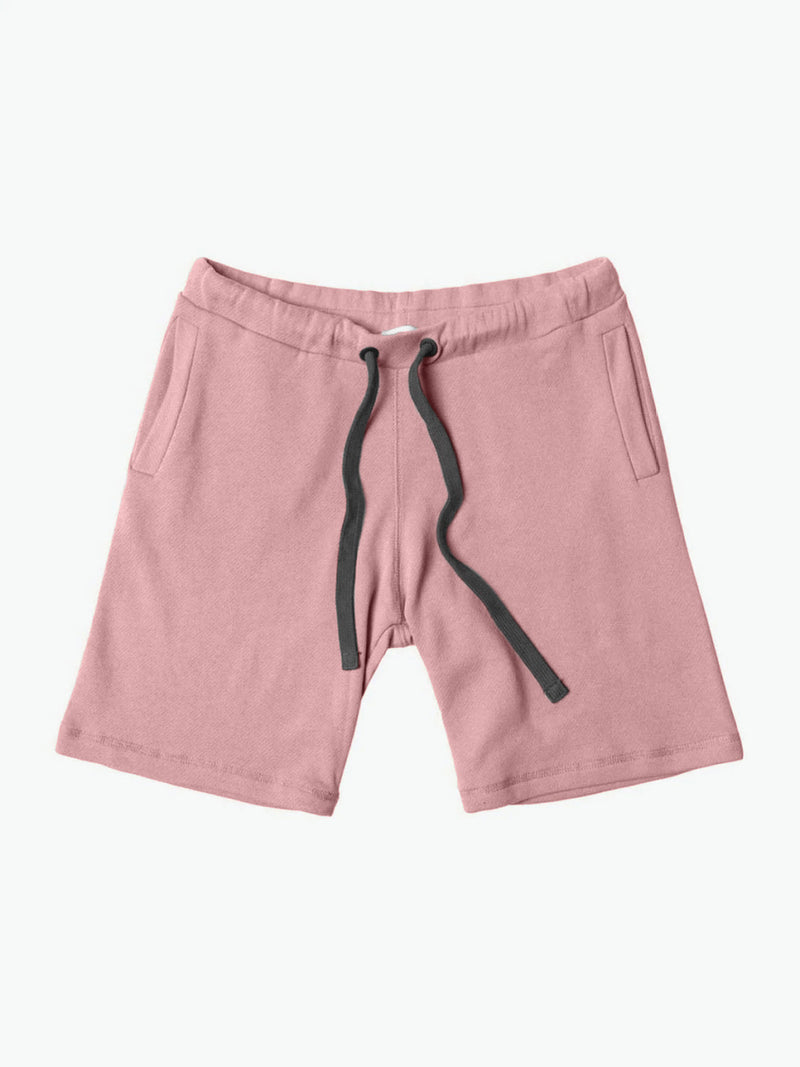 Loopback Cotton Jersey Relaxed Shorts Dusty Pink