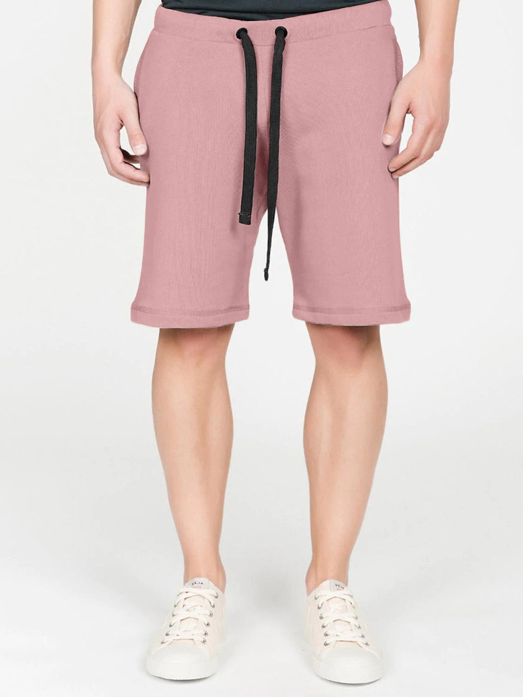 Loopback Cotton Jersey Relaxed Shorts Dusty Pink