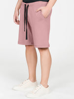 Loopback Cotton Jersey Relaxed Shorts Dusty Pink