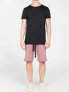 Loopback Cotton Jersey Relaxed Shorts Dusty Pink