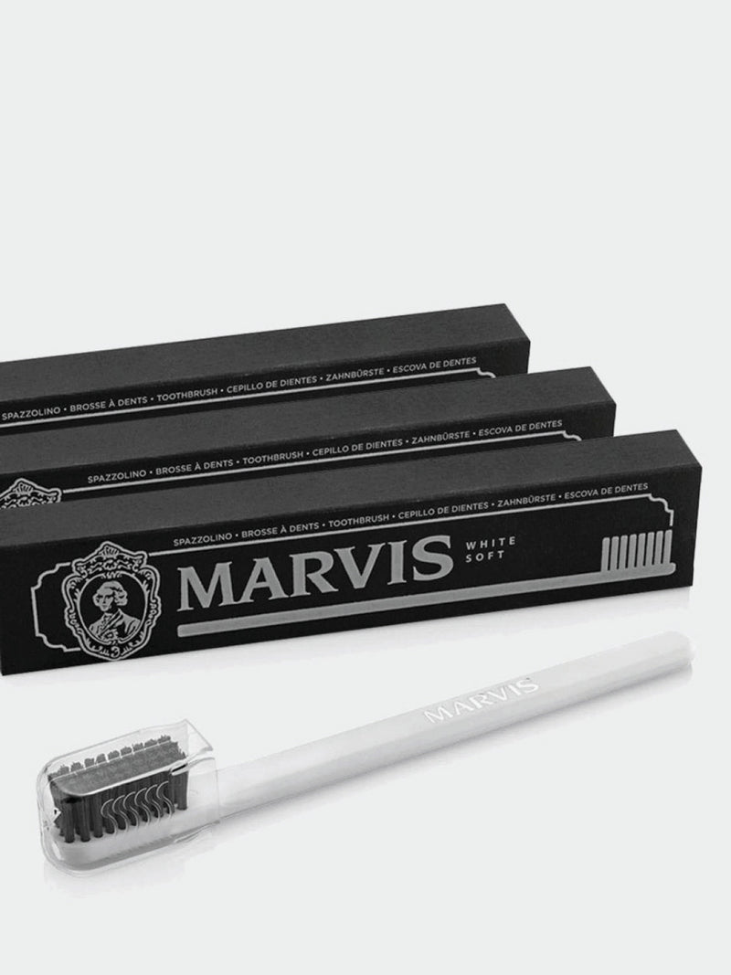 Marvis Set of Three White Toothbrushes