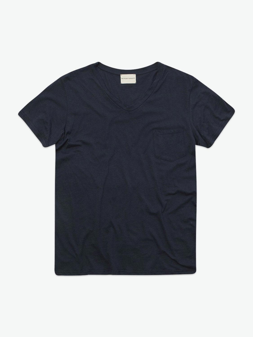 Modal Blend V-neck Pocket T-shirt Midnight Blue | A