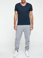 Modal Blend V-neck Pocket T-shirt Midnight Blue | D