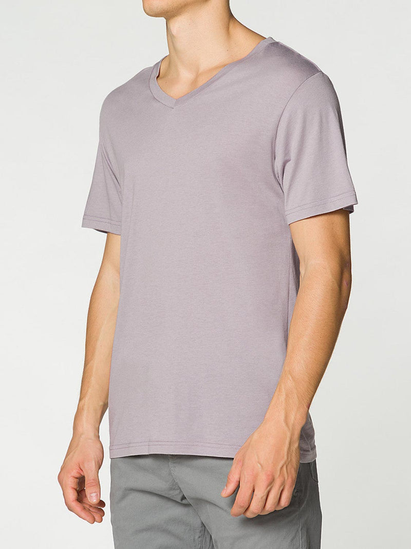 Modal Blend V-neck T-shirt Pastel Mauve | C