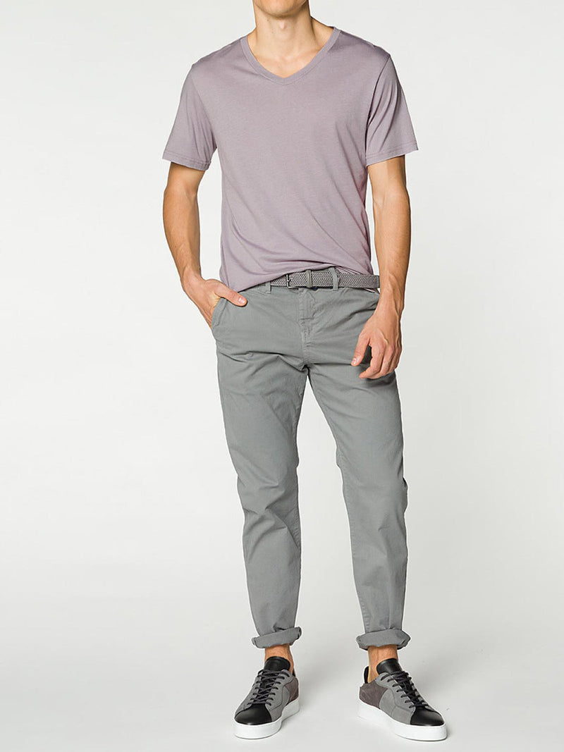 Modal Blend V-neck T-shirt Pastel Mauve | E