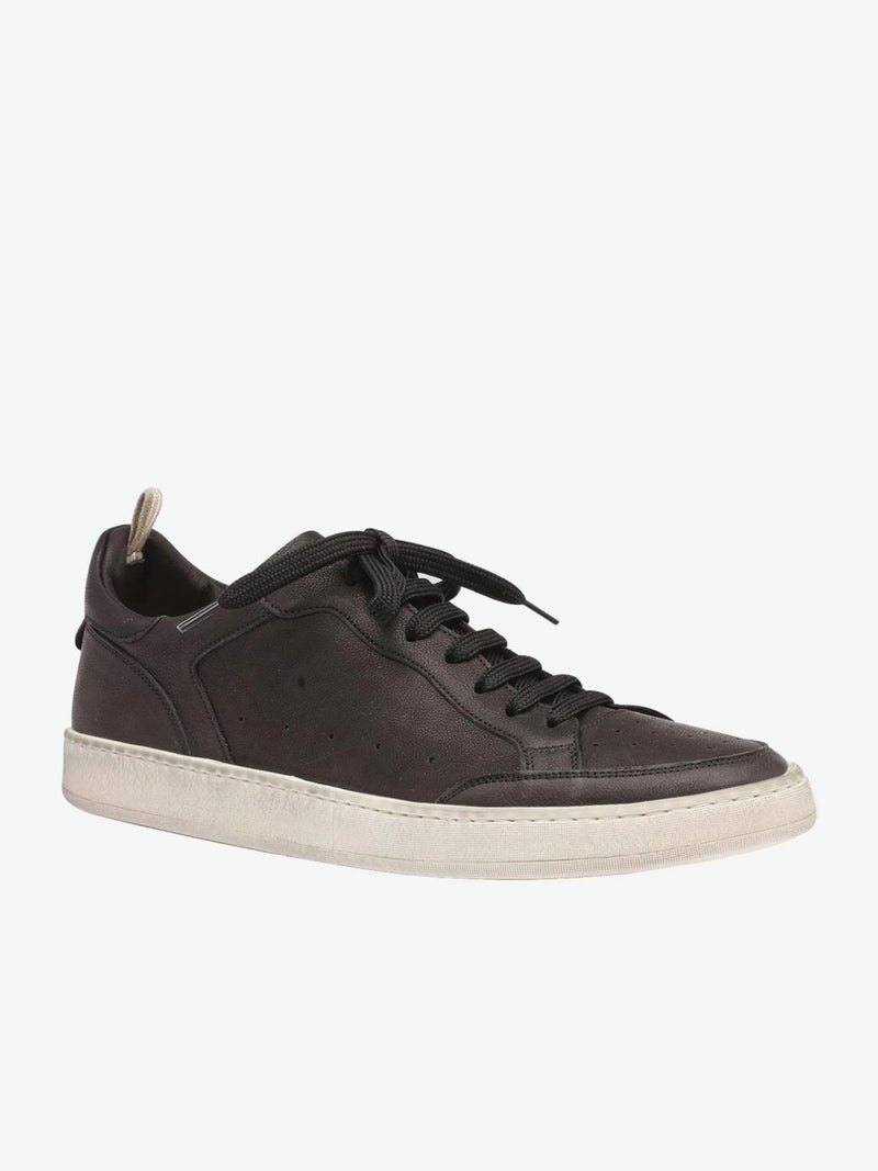 Officine Creative Kareem Dirty Black Leather Sneakers | The Project Garments - B