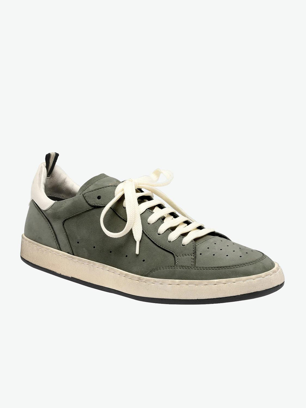 Officine Creative Kareem Military Green Leather Sneakers | SAB