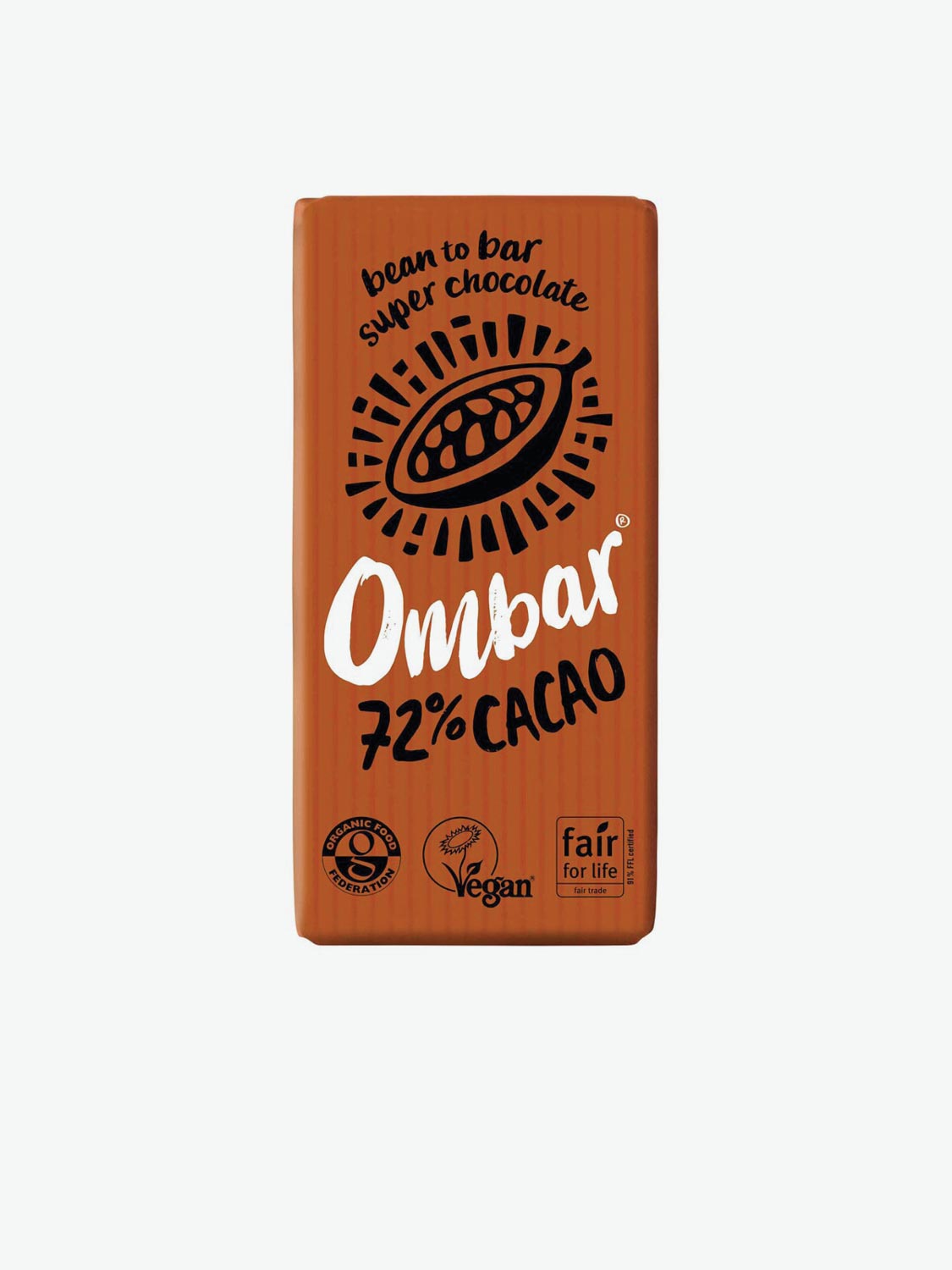 Ombar 72% Ecuadorian Organic Cacao Chocolate Bar