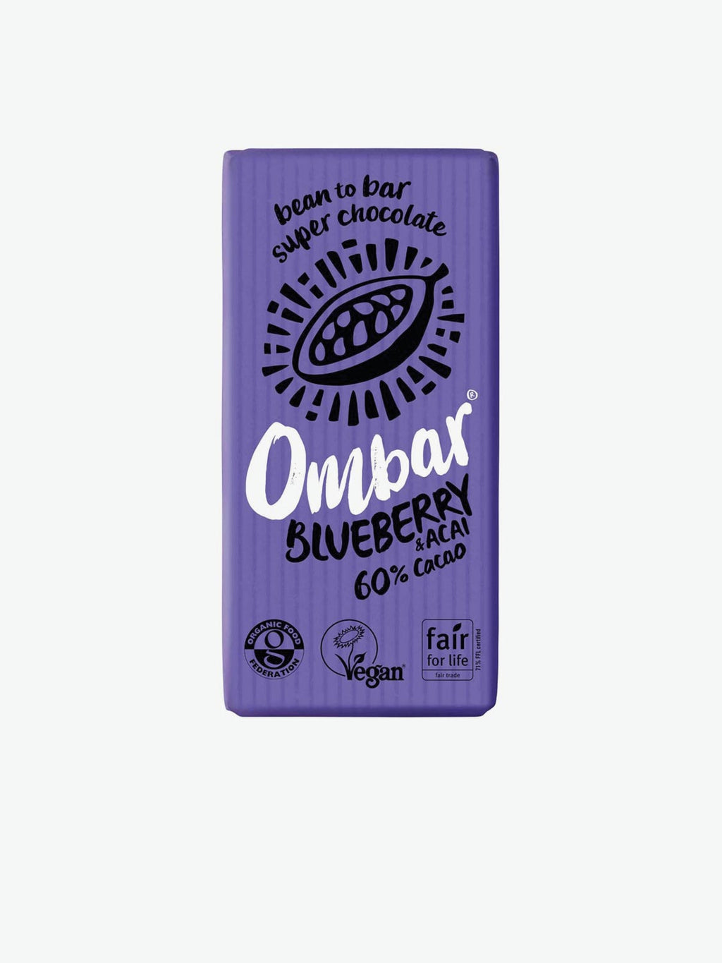 Ombar Blueberry and Acai Raw Ecuadorian Chocolate Bar | A