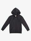 Organic Cotton Double Hooded Zip Up Charcoal Grey | A