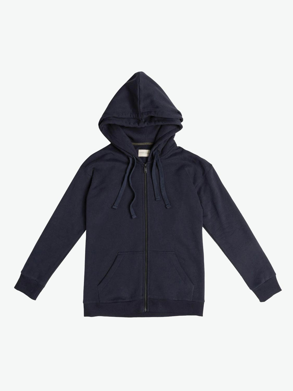 Organic Cotton Double Hooded Zip Up Navy Blue | A