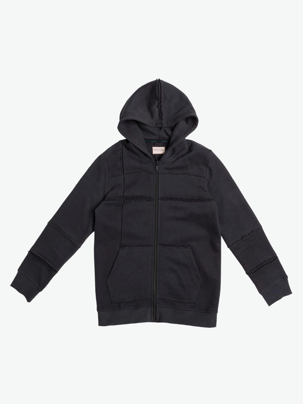 Organic Cotton Laser Cut Zip Up Hoodie Charcoal Grey | The Project Garments - Α