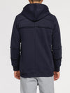 Organic Cotton Laser Cut Zip Up Hoodie Navy Blue | C