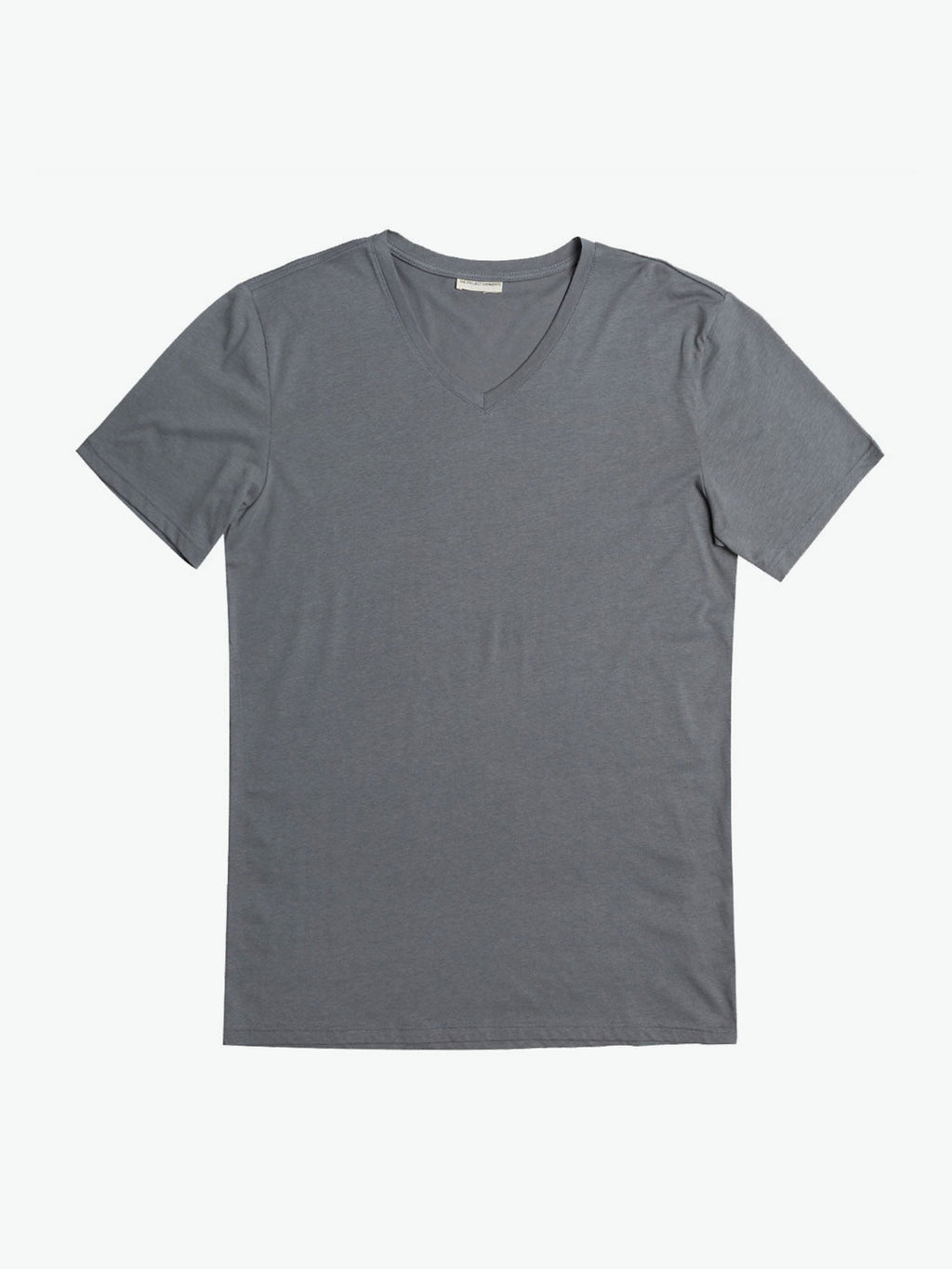 Organic Cotton V-neck T-shirt Asphalt Grey | A