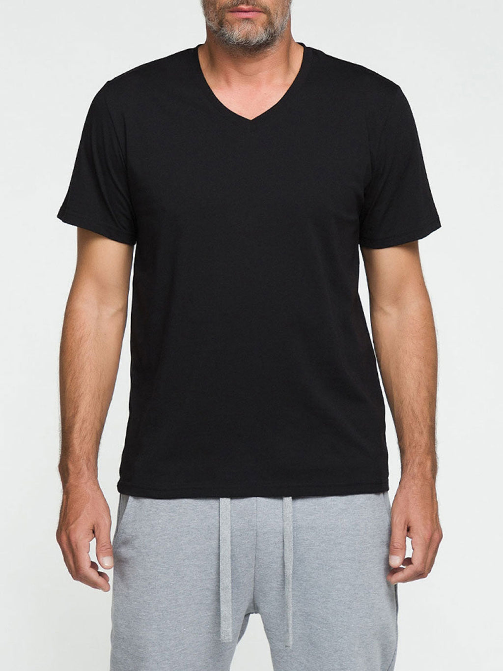 Modal Blend V-neck T-shirt Black | B