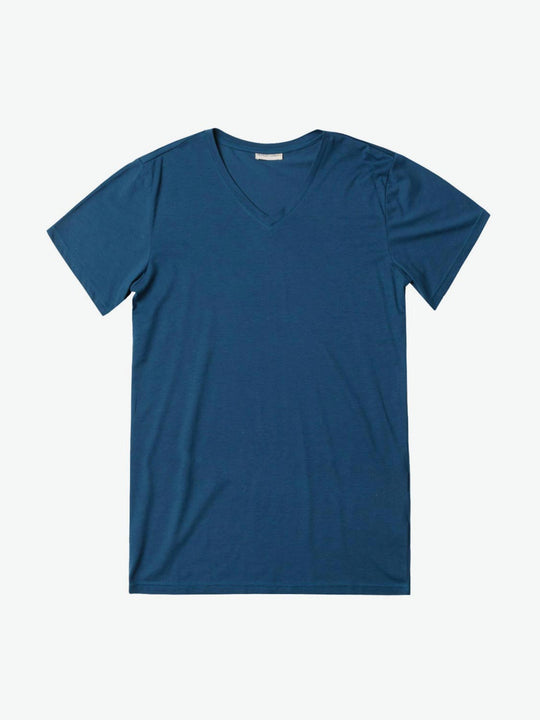 Organic Cotton V-neck T-shirt Blueberry | A