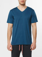  Organic Cotton V-neck T-shirt Blueberry | B