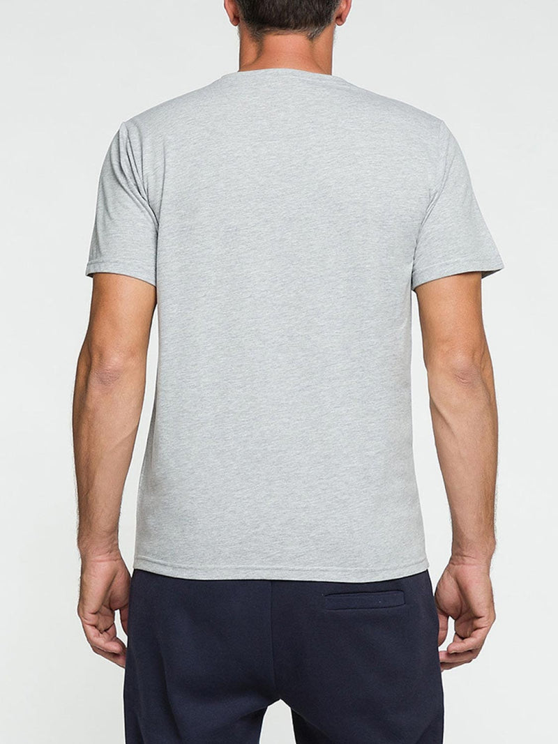 Organic Cotton V-neck T-shirt Melange Grey | C