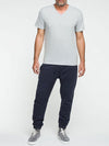 Organic Cotton V-neck T-shirt Melange Grey | D
