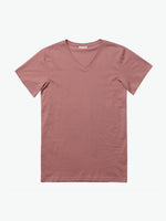 Organic Cotton V-neck T-shirt Rosewood | A