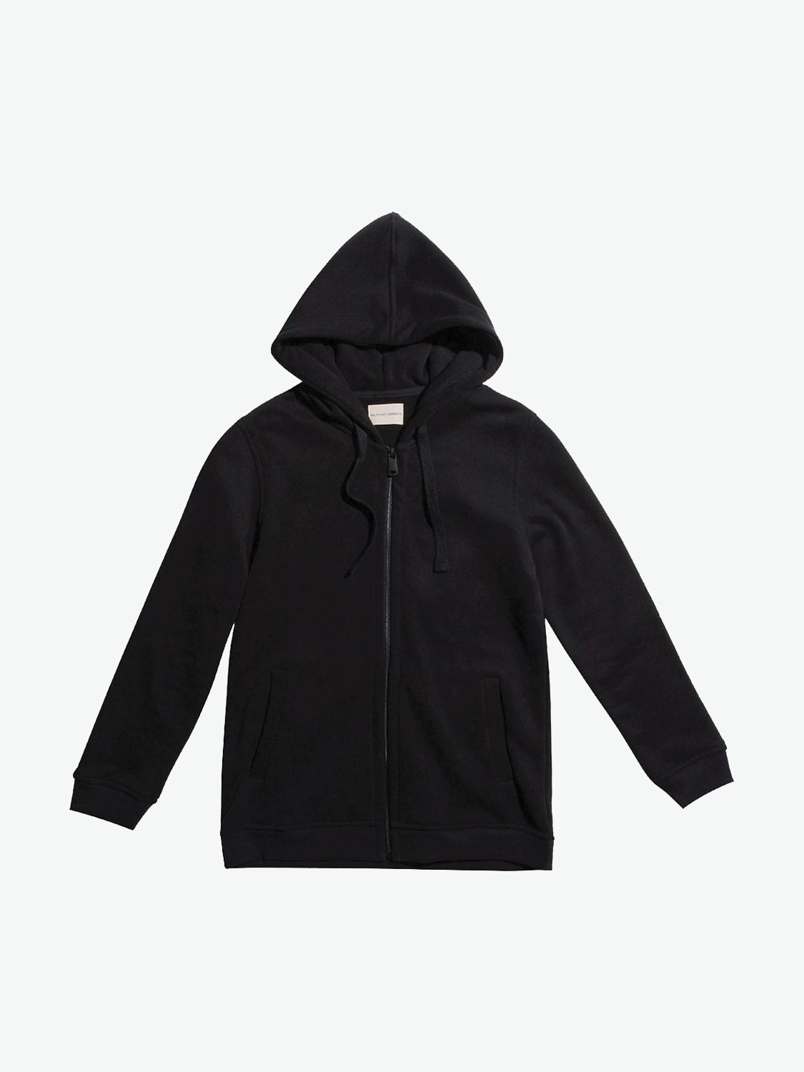Organic Cotton Zip Up Hoodie Black The Project Garments