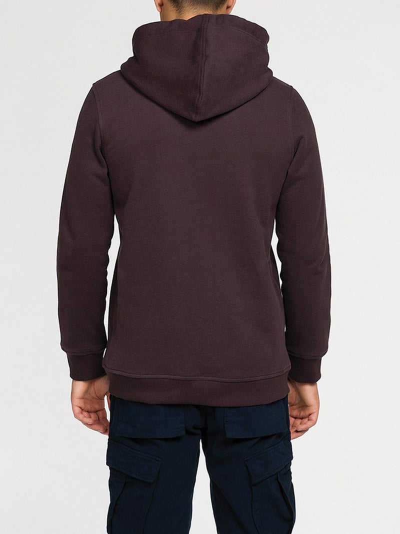 Organic Cotton Zip Up Hoodie Burgundy | C