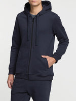 Organic Cotton Zip Up Hoodie Navy Blue