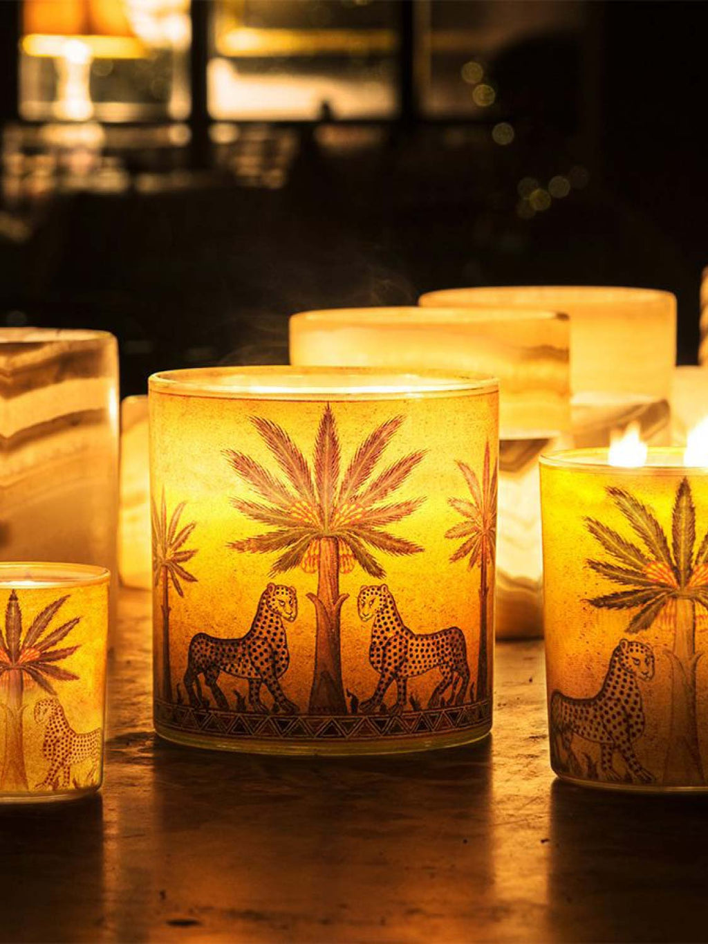 Ortigia Sicilia Ambra Nera Large Decorated Candle