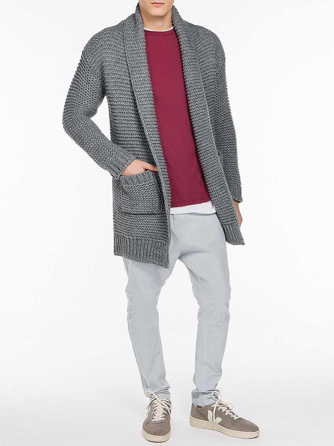 oversized shawl collar cardigan
