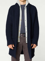 Oversized Shawl Collar Wool Blend Cardigan Midnight Blue