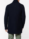 Oversized Shawl Collar Wool Blend Cardigan Navy Blue | D