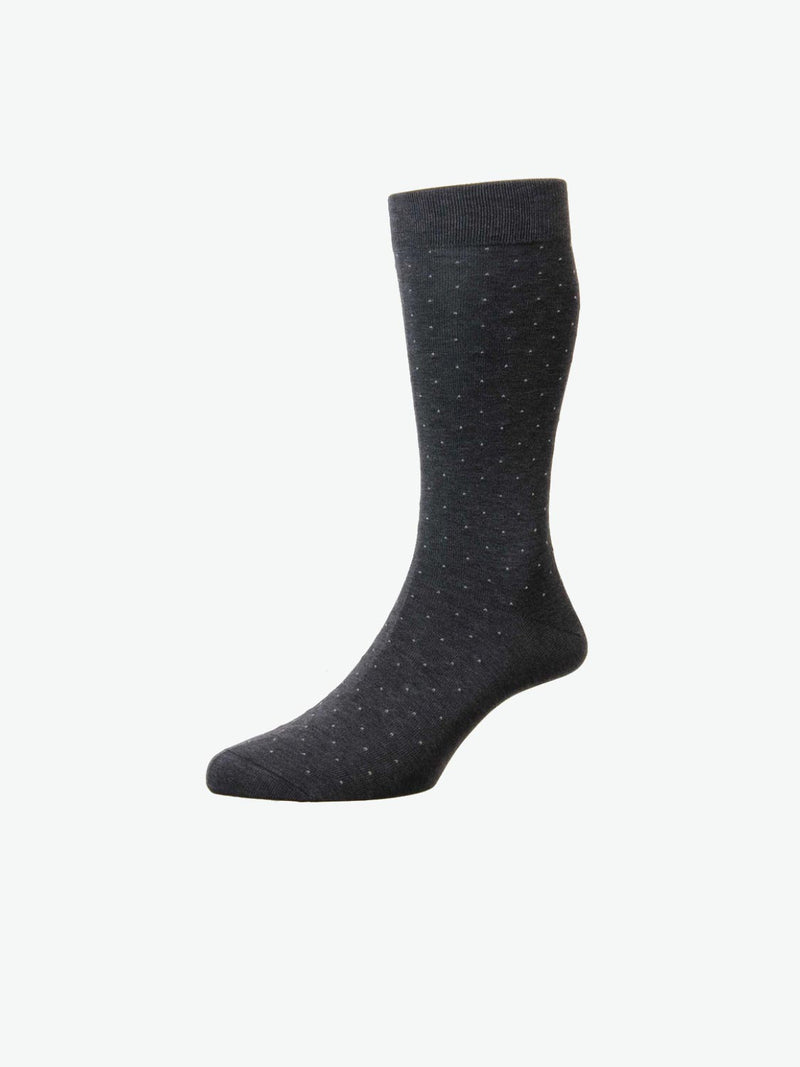 Pantherella Gadsbury Fil d'Ecosse Cotton Socks Dark Grey | The Project Garments - A
