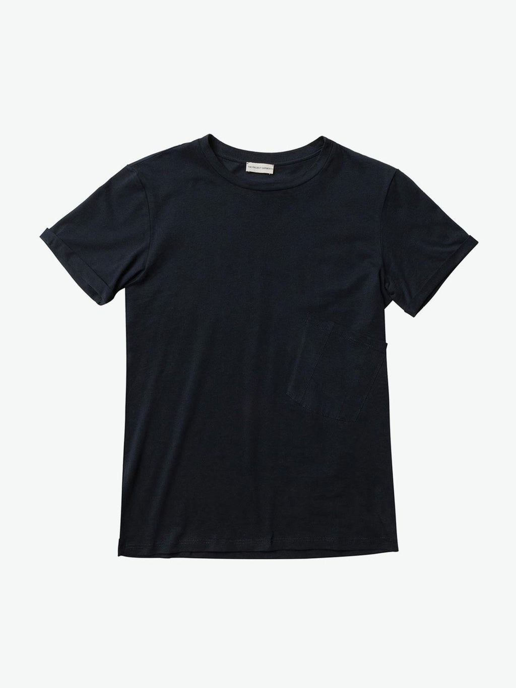 The Project Garments Organic Cotton Asymmetric Pocket Crew Neck T-shirt Charcoal Grey