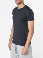 Organic Cotton Asymmetric Pocket Crew Neck T-shirt Charcoal Grey | C