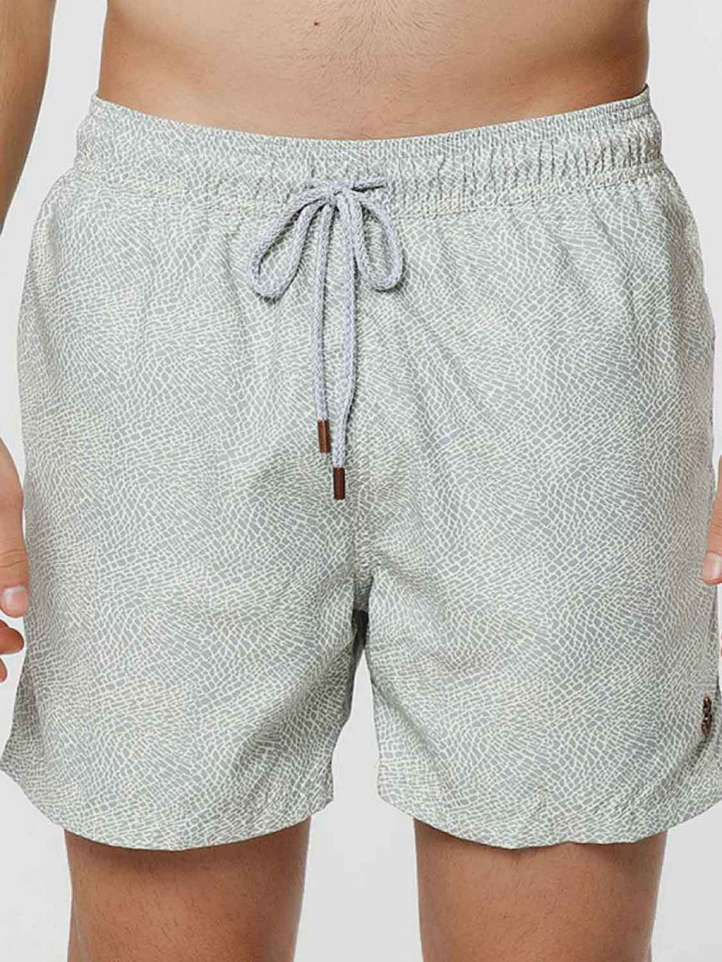 Retromarine Elephant Skin Grey Cream Swim Shorts